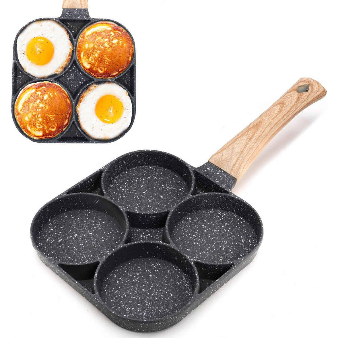 Pancakepan eierpan met antiaanbaklaag, PFAS-vrij