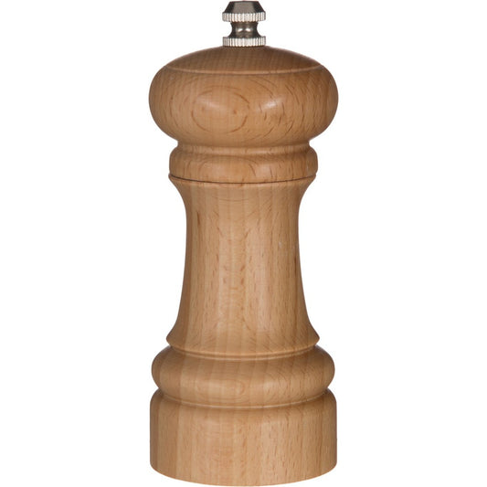 Pepermolen/zoutmolen hout beige 14 cm - Pepermaler/zoutmaler - Kruiden en specerijen vermalers