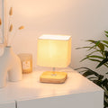 Pin Toxey rechte lamp van hout, ivoor, 21 cm