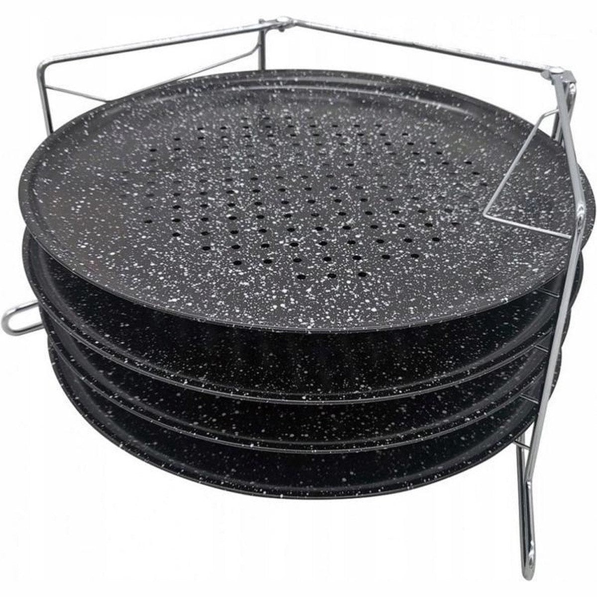 Kinghoff pizzaset 5-delig voor 4 pizza's met rek, Ø 32,3 cm