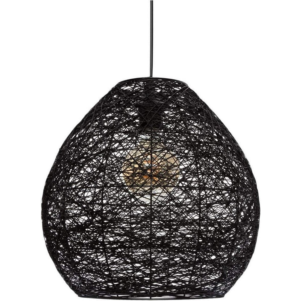 Atmosphera plafondlamp Mona van papier, zwart, Ø 34 x 35 cm