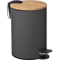 Pedaalemmer donkergrijs metaal 3 L, soft close
