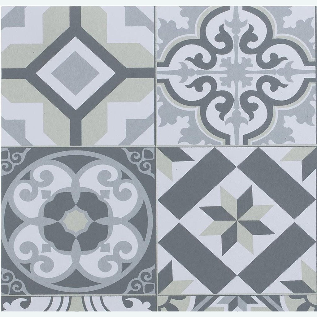 Rechthoekige placemat mozaiek grijs, vinyl, 45 x 30 cm (2)