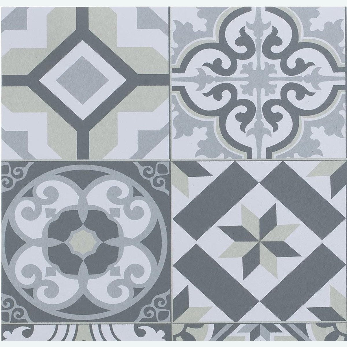 Rechthoekige placemat mozaiek grijs, vinyl, 45 x 30 cm (2)