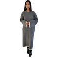 Ribbed trui-jurk, one size, grijs