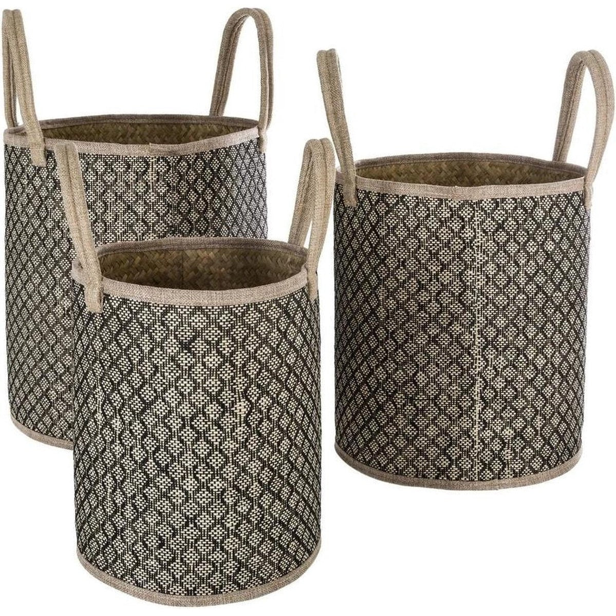 Atmosphera rieten manden naturel, set van 3
