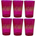 Roze oosterse theeglazen met gouden patroon, set van 6