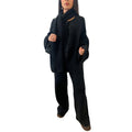 Sisi twinset vest en broek, zwart