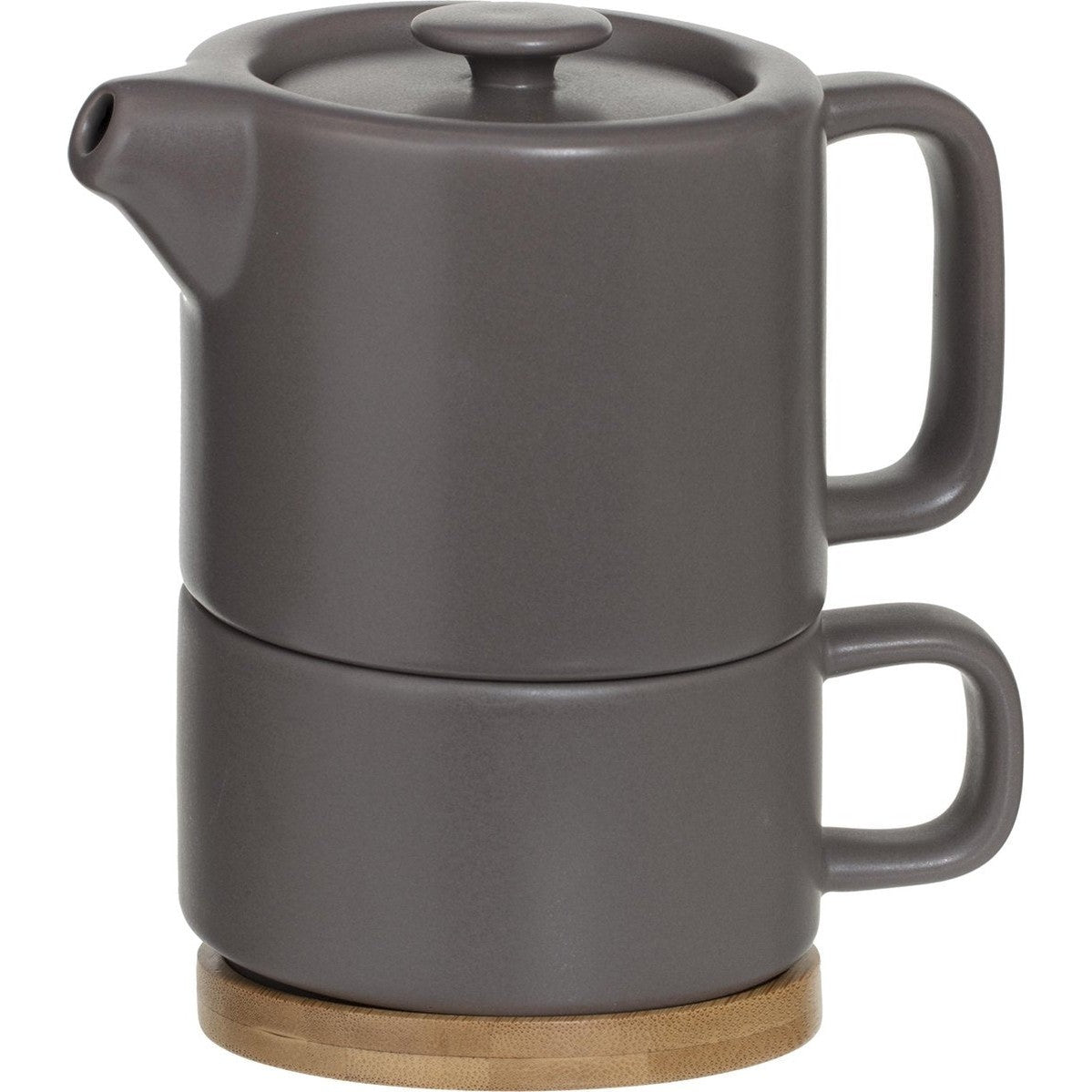 Secret de Gourmet theepot met kopje en onderzetter, taupe