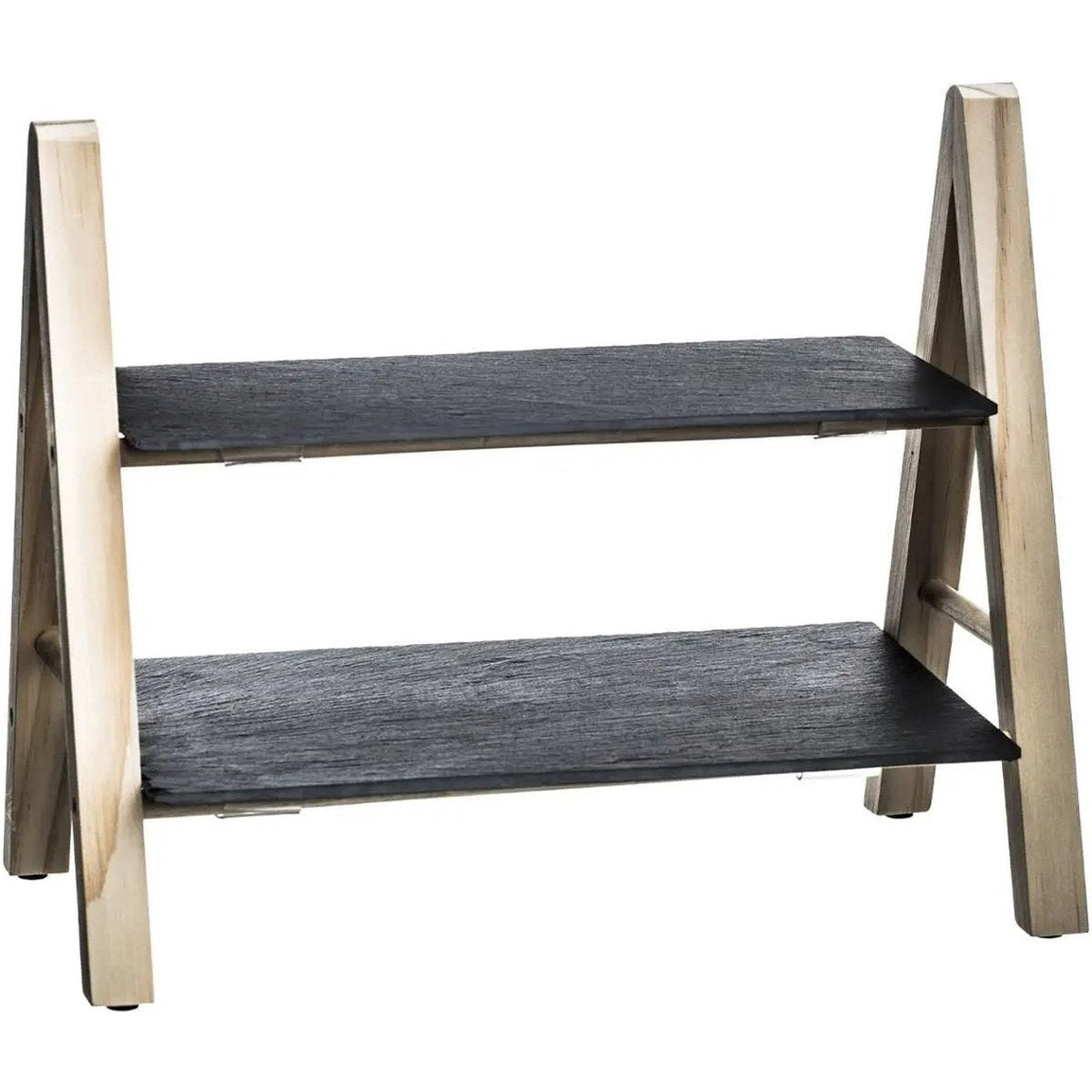 Secret de Gourmet borrelplank van hout en leisteen, 2 lagen