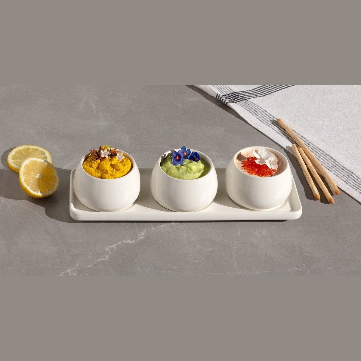 Secret de Gourmet aperitiefset Nora, 4-delig, wit (3)