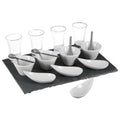 Secret de Gourmet Serveerplank/amuse hapjes - leisteen/porselein - wit - 17-delig - keuken/tafelen
