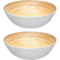 Secret de Gourmet slakommen van bamboe, wit, Ø 30 cm, set van 2
