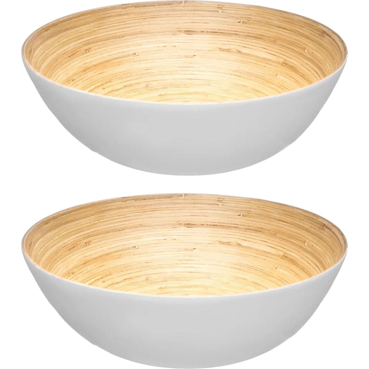 Secret de Gourmet slakommen van bamboe, wit, Ø 30 cm, set van 2