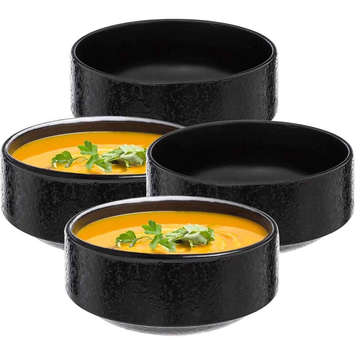Secret de Gourmet soepkommen Loft antraciet, set van 4, Ø 15 cm