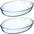 Secret de Gourmet ovenschalen ovaal glas 35 x 25 cm, set van 2