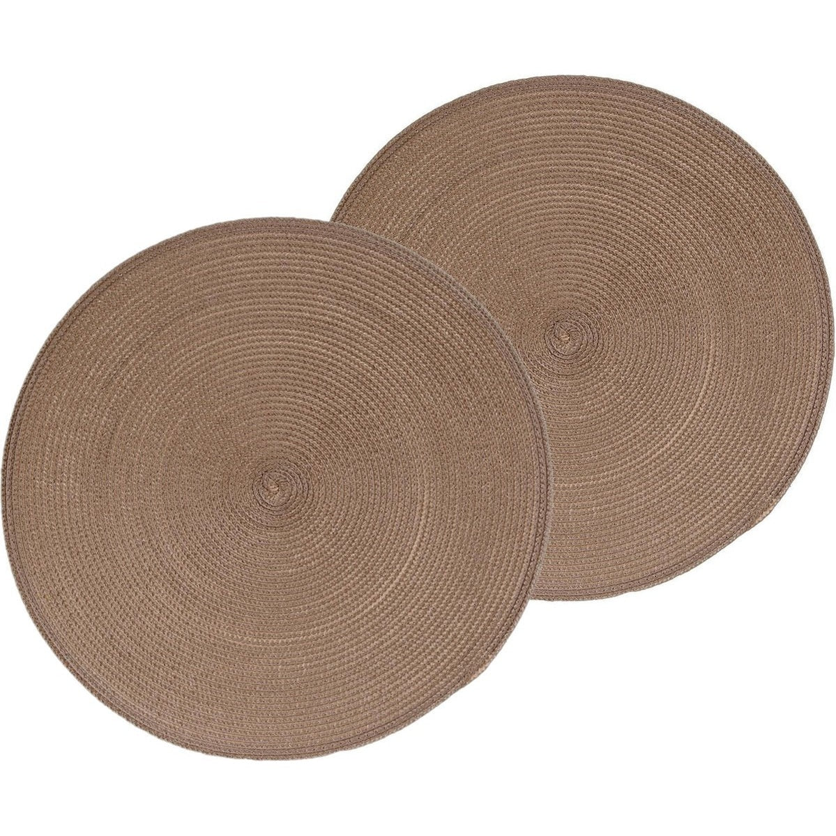 Secret de Gourmet ronde placemats taupe, set van 12, Ø 38 cm
