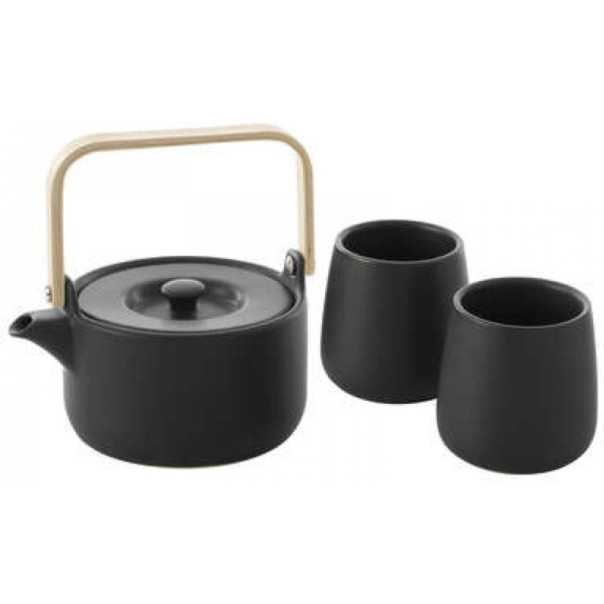 Secret de Gourmet theepot 50 cl met 2 zwarte mokken van 20 cl