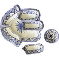 Khamsa Fatima serveerschaal zwart en blauw