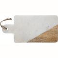 5Five serveerplank wit marmer en mangohout, 30 x 15 cm