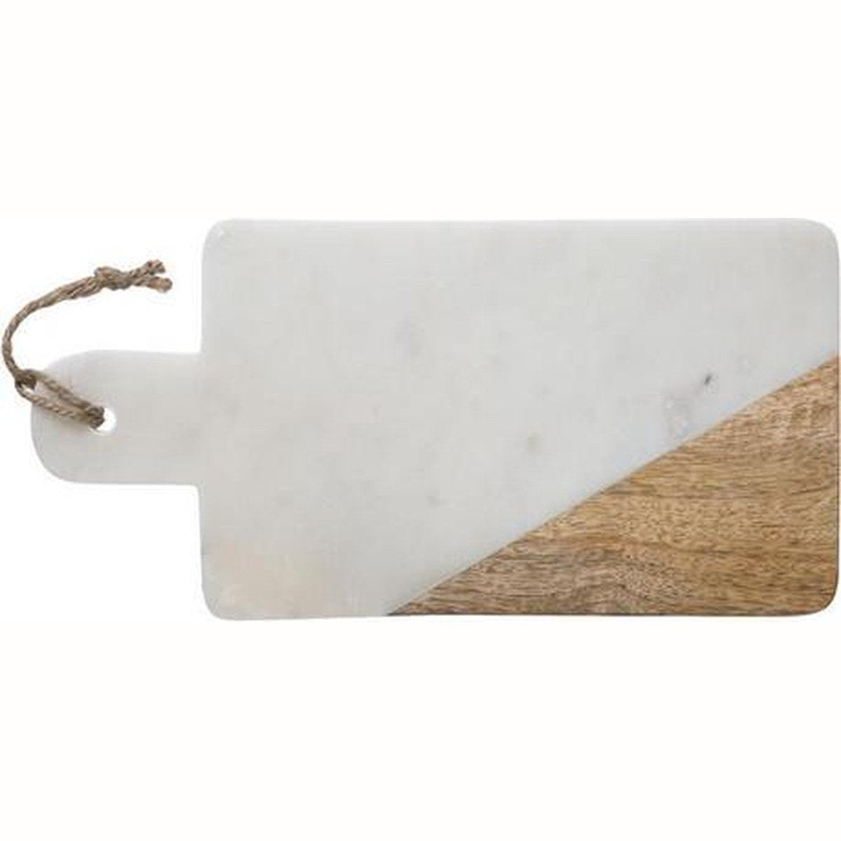 5Five serveerplank wit marmer en mangohout, 30 x 15 cm