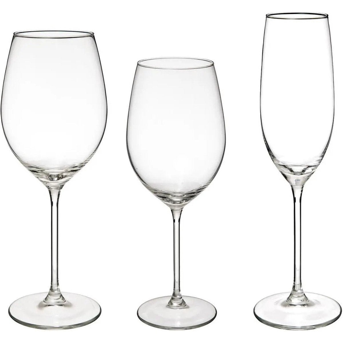 Set van 18x wijnglazen en champagneglazen Lina 210/410/540 ml van glas - Wijnglazen - Champagneglazen