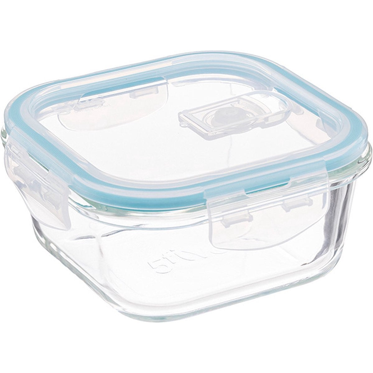 Glazen lunchboxen met lichtblauw randje, 330 ml, set van 2