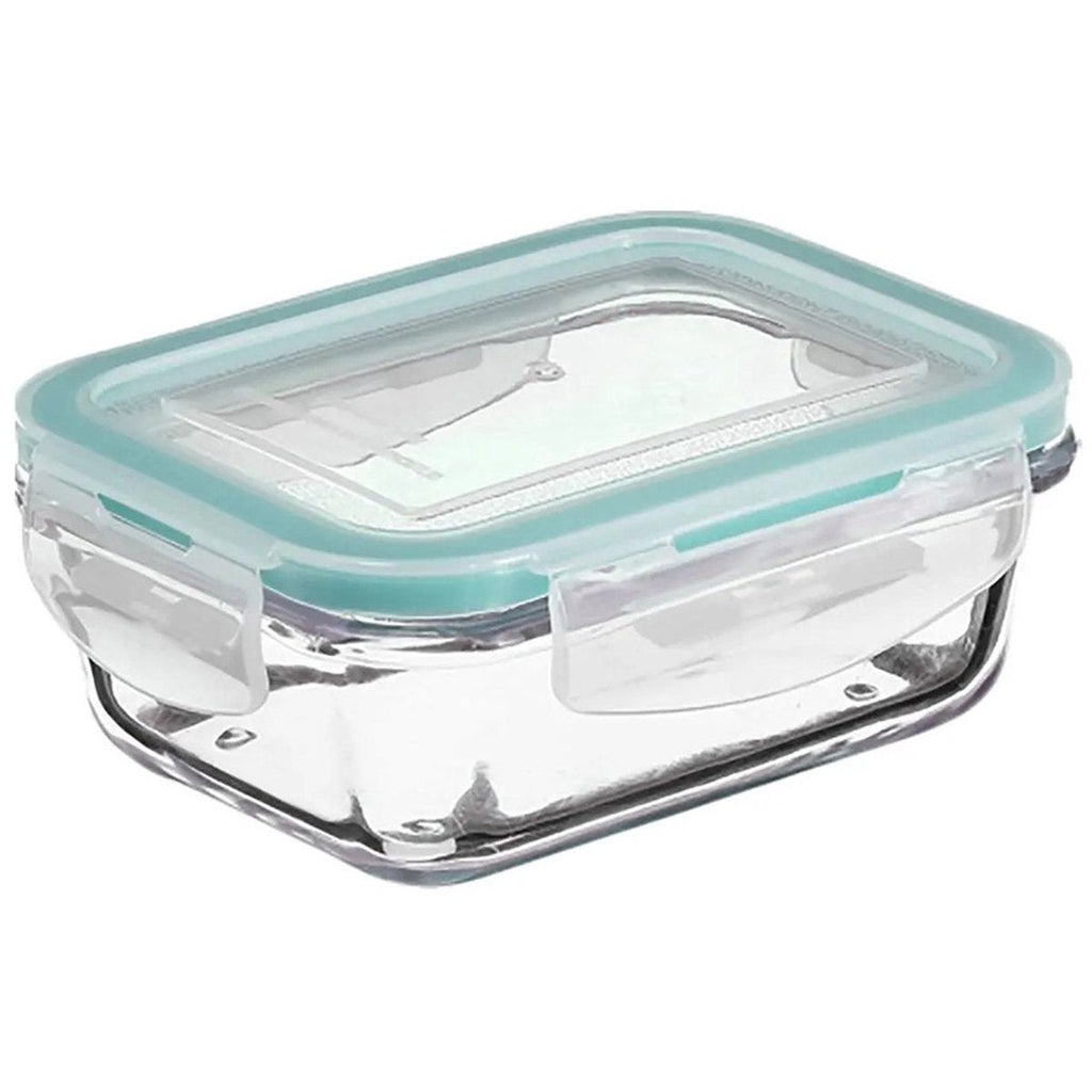 Glazen lunchboxen met lichtblauw randje, 800 ml, set van 2