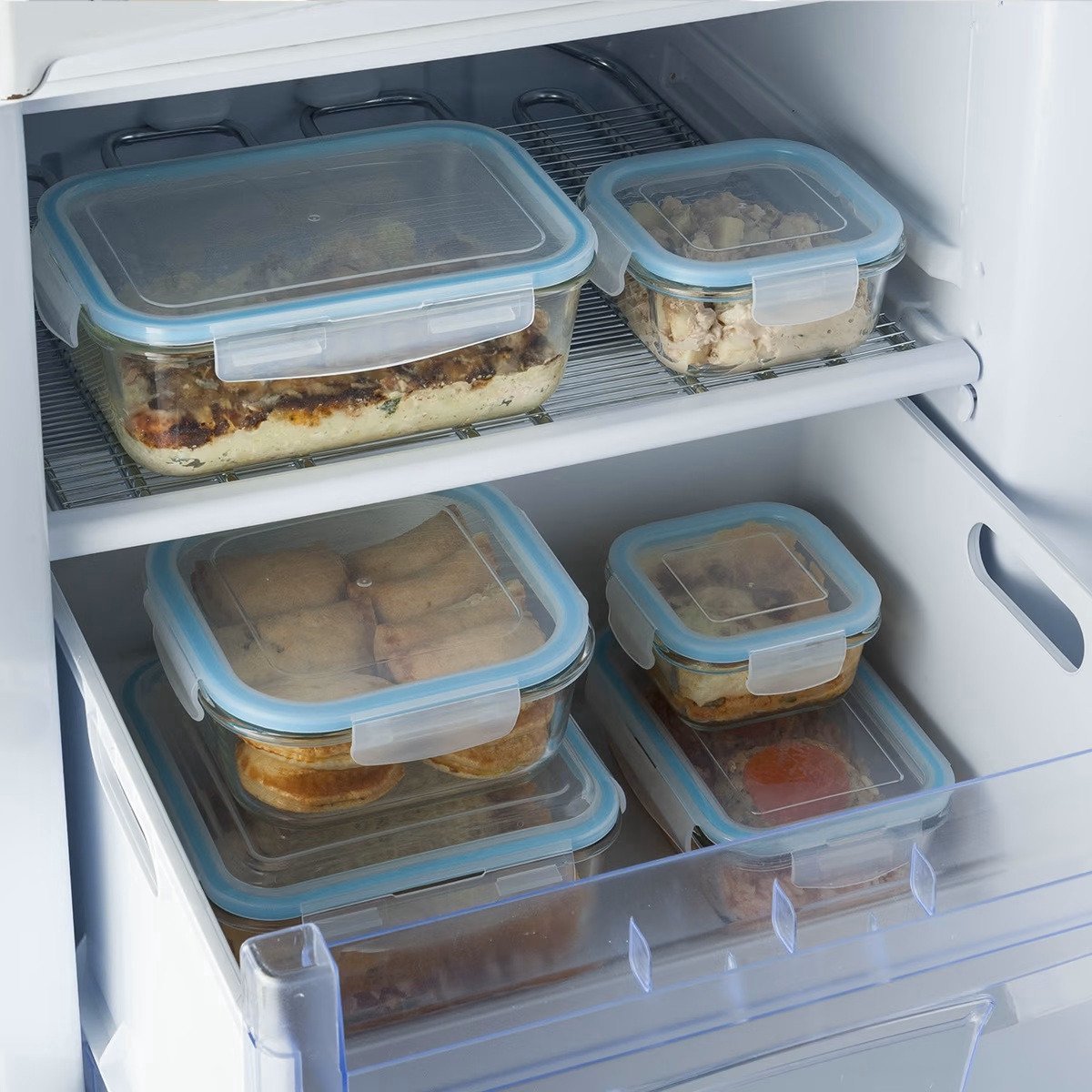 5Five vershoudbakjes van glas met clipsluiting, 730 ml, set van 2 (4)