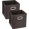 Opbergmanden van bruin linnen, set van 2, 29 L, 31 x 31 x 31 cm