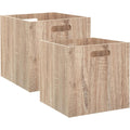 Opbergmanden hout bruin, 31 x 31 x 31 cm (29 L), set van 2