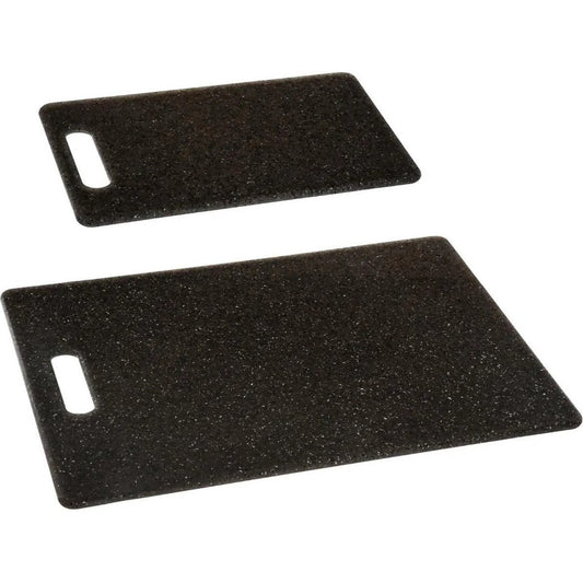 Set van 2x stuks zwart snijplanken 25/36 cm van kunststof - Broodplanken - Snijplankjes