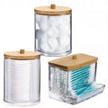 Wattenhouders met houten deksel, set van 3