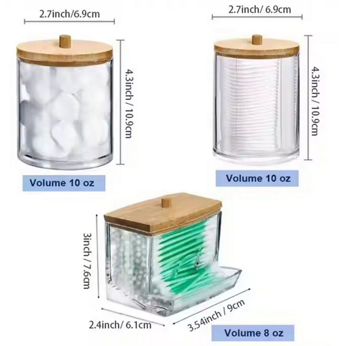 Wattenhouders met houten deksel, set van 3 (4)
