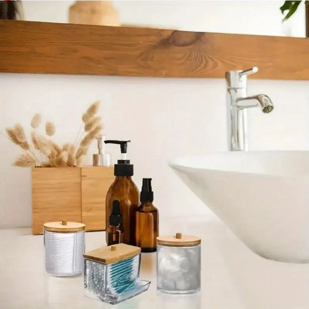 Wattenhouders met houten deksel, set van 3 (2)