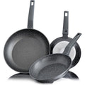Hakal koekenpannenset 3-delig, stenen coating, grijs, 20-24-28 cm