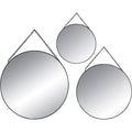 Atmosphera set van 3 ronde wandspiegels met metalen rand, 20, 25 en 30 cm