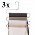 5-in-1 kledinghangers van rvs, set van 3