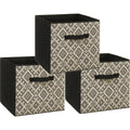 Opbergmanden 29 L, set van 3, zwart en crème, 31 x 31 x 31 cm