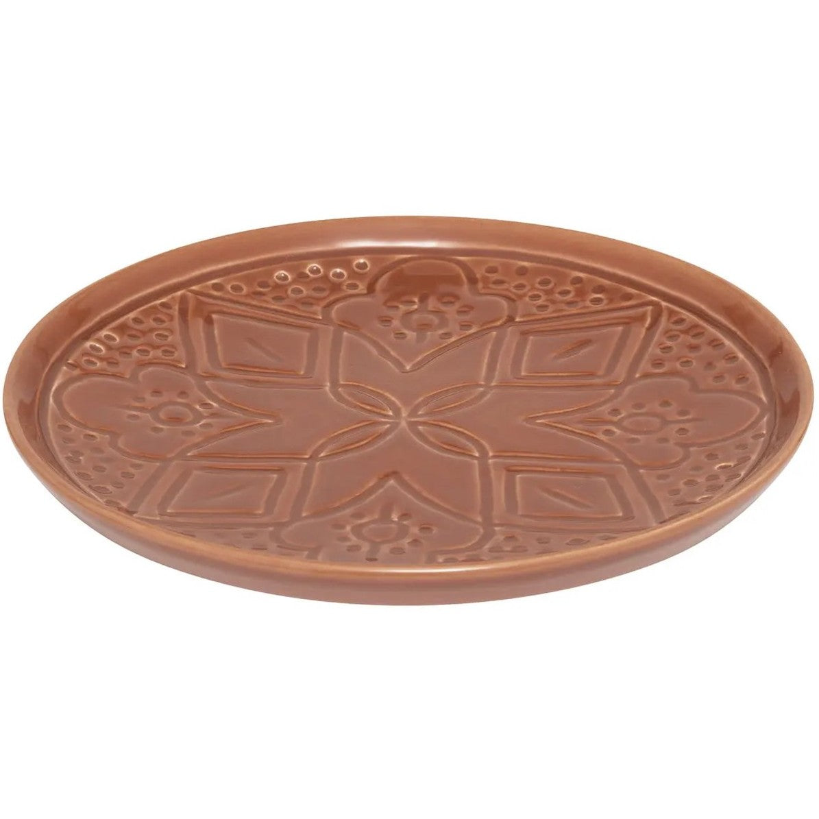Dessertborden terracotta met bloemenopdruk, set van 4, 20 cm (2)