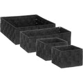 Gevlochten opbergmanden zwart, set van 4