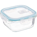 Glazen lunchboxen met lichtblauw randje, 330 ml, set van 5