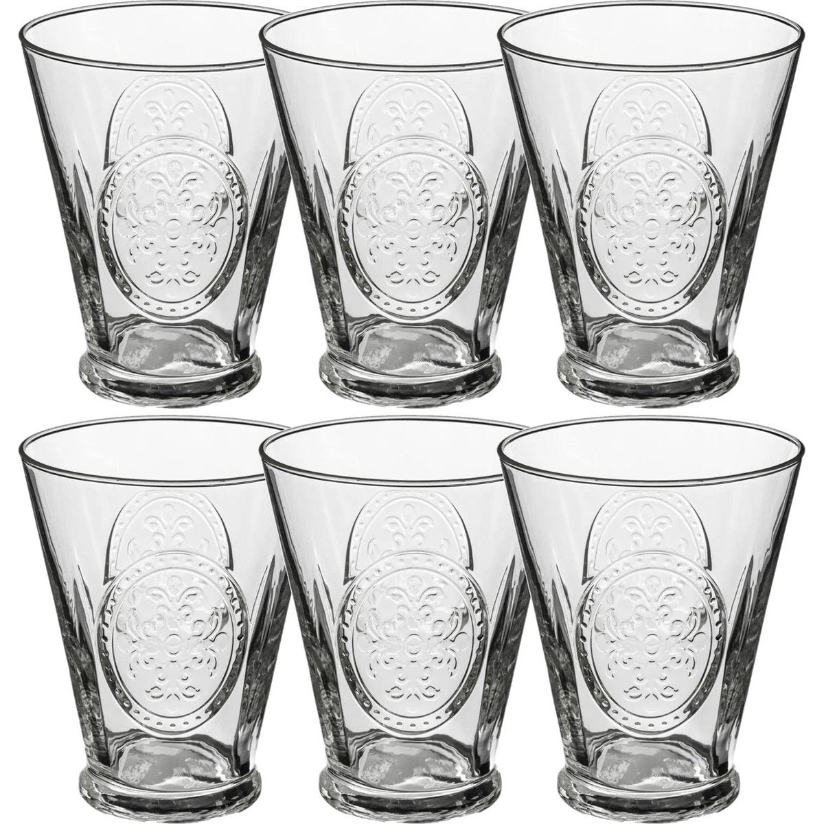 Set van 6x stuks tumbler glazen Carmela 340 ml van glas - Drinkglazen - Waterglazen
