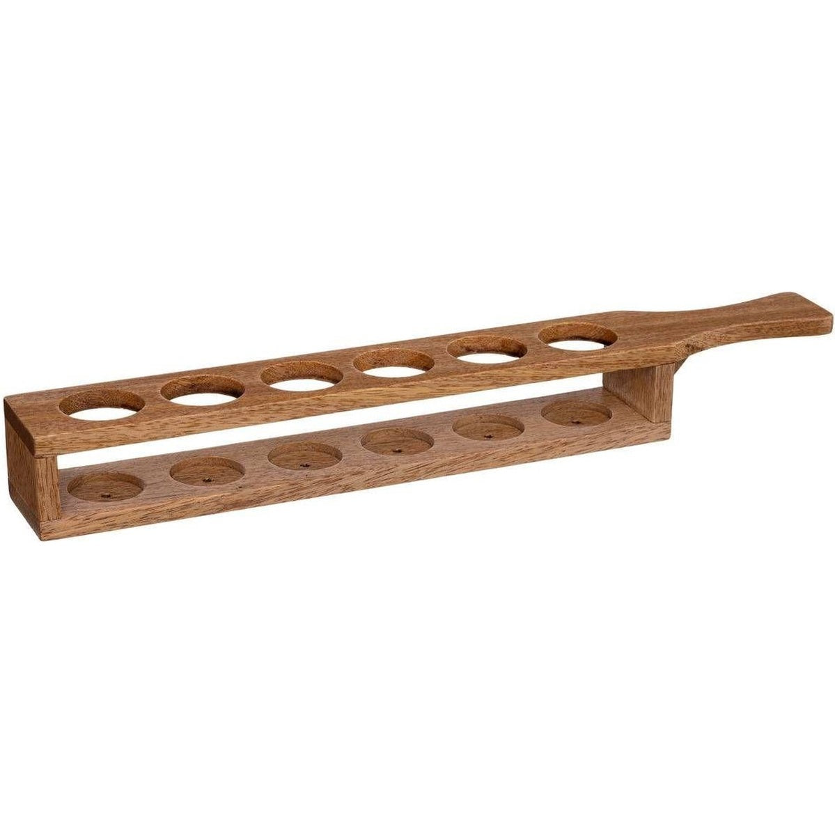 Shotplateau van hout en glas met 6 shotglaasjes (2)