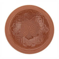 Sienna diepbord terracotta met bloemenopdruk, 23 cm