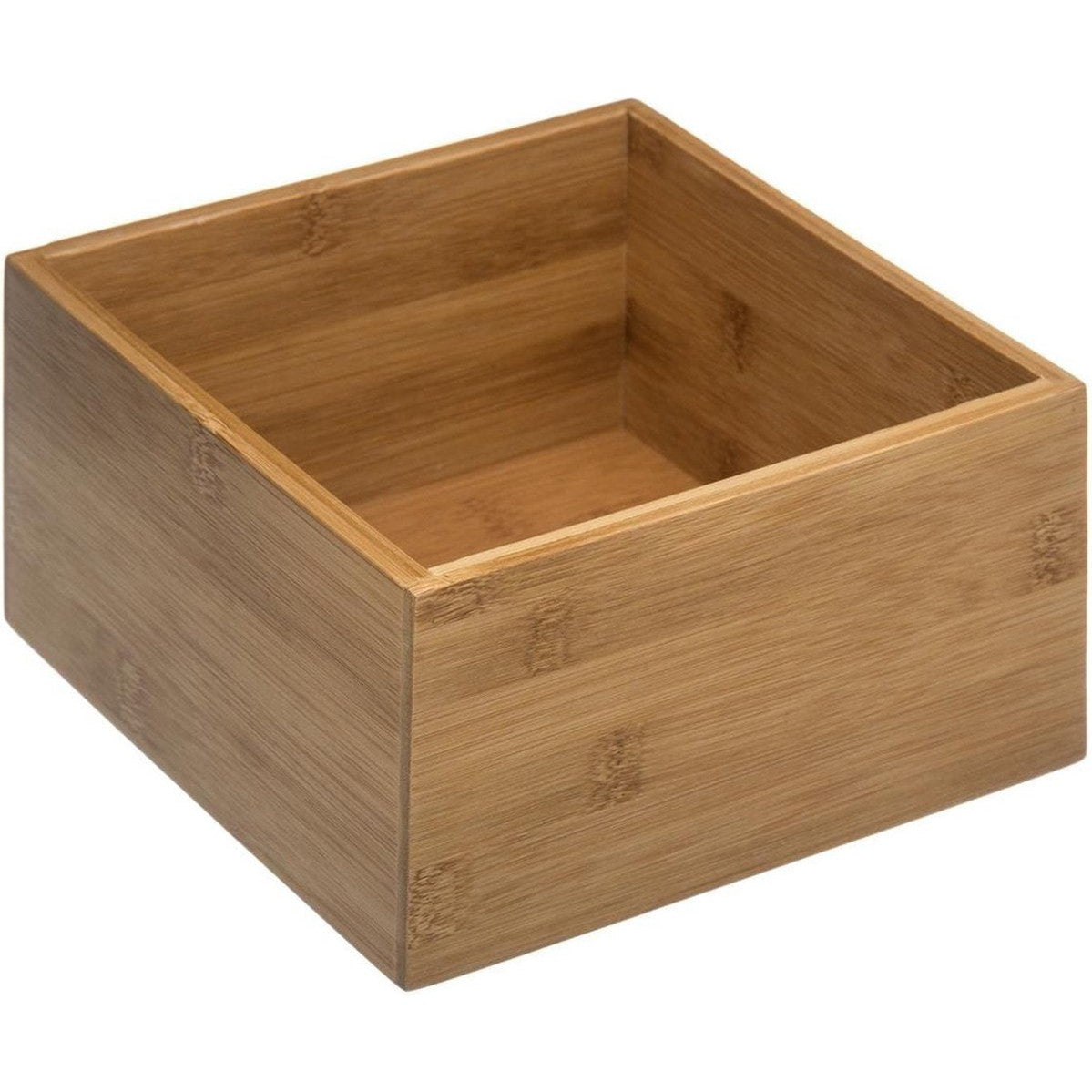 Sieraden/make-up houder/box 18 x 18 x 9,5 cm van bamboe hout - Organizer