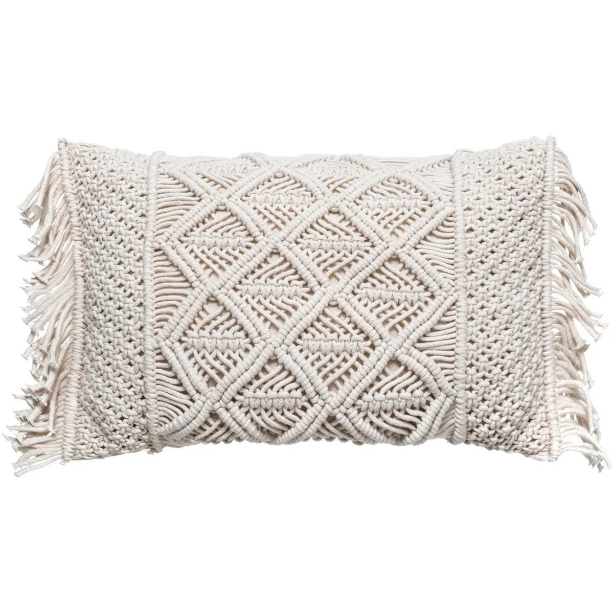 Atmosphera sierkussen macramé, ecru, 50 x 30 cm