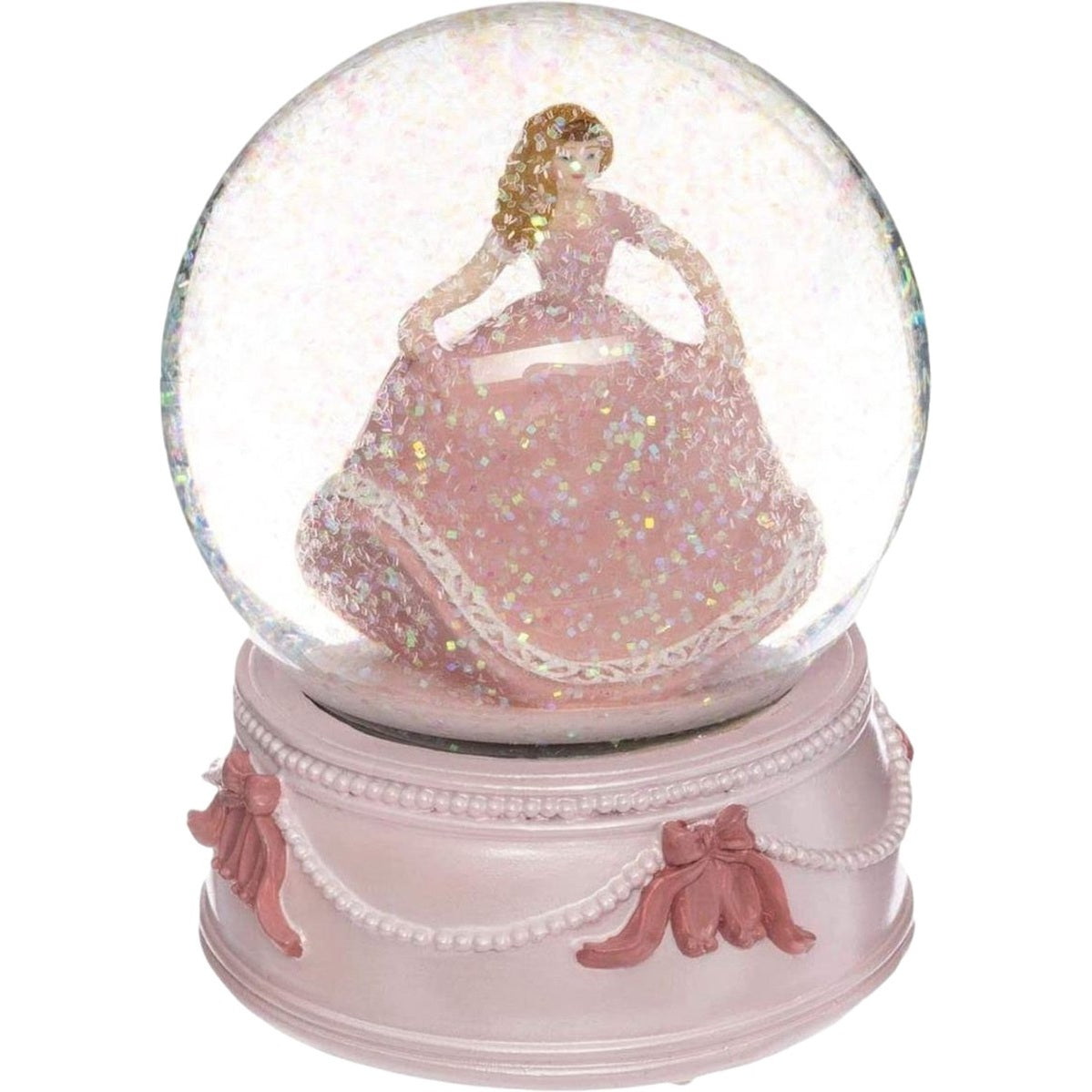 Muziekdoos sneeuwbol Prinses, roze, 14 x 14 x 10 cm