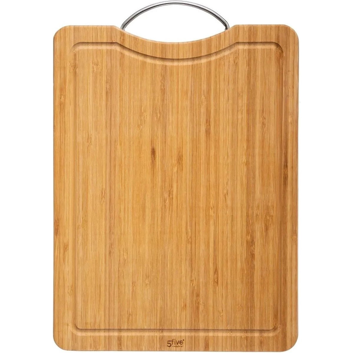 Snijplank met metalen handvat, bamboe, 30 x 20 cm