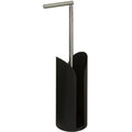 Staande toiletrolhouder met reservoir, zwart metaal, 59 cm